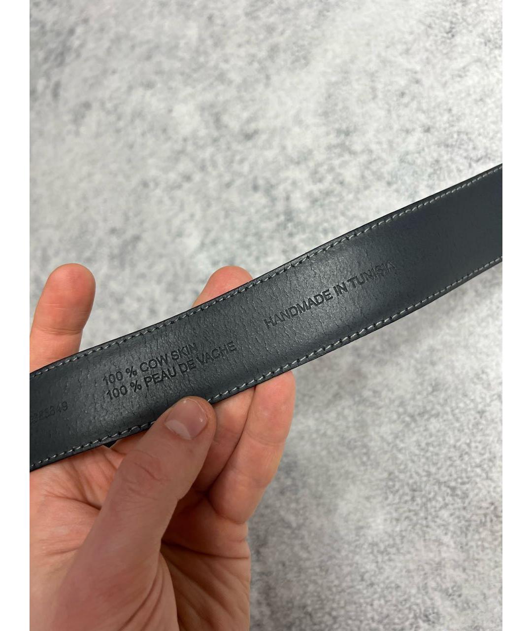 HUGO BOSS Черный кожаный ремень, фото 6