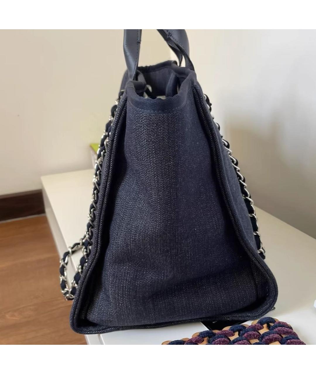 CHANEL Черная кожаная сумка тоут, фото 4