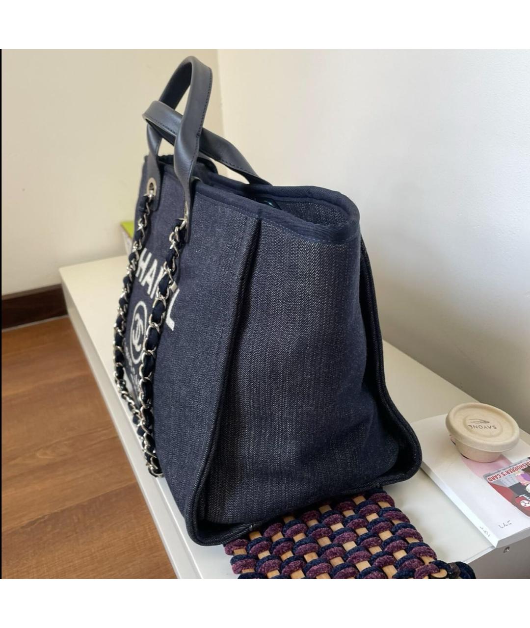 CHANEL Черная кожаная сумка тоут, фото 3