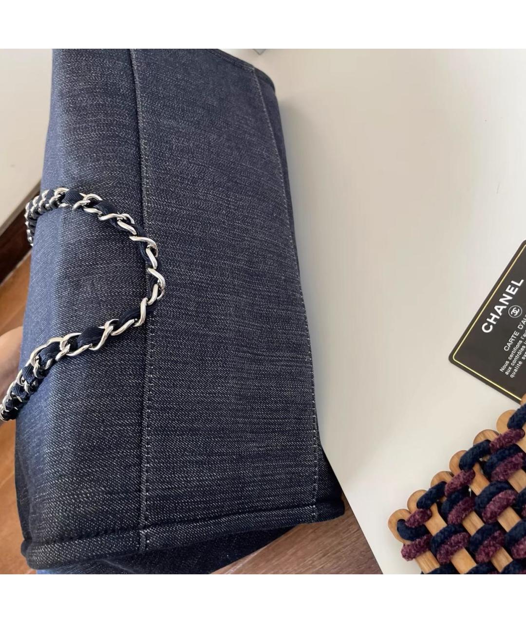 CHANEL Черная кожаная сумка тоут, фото 5