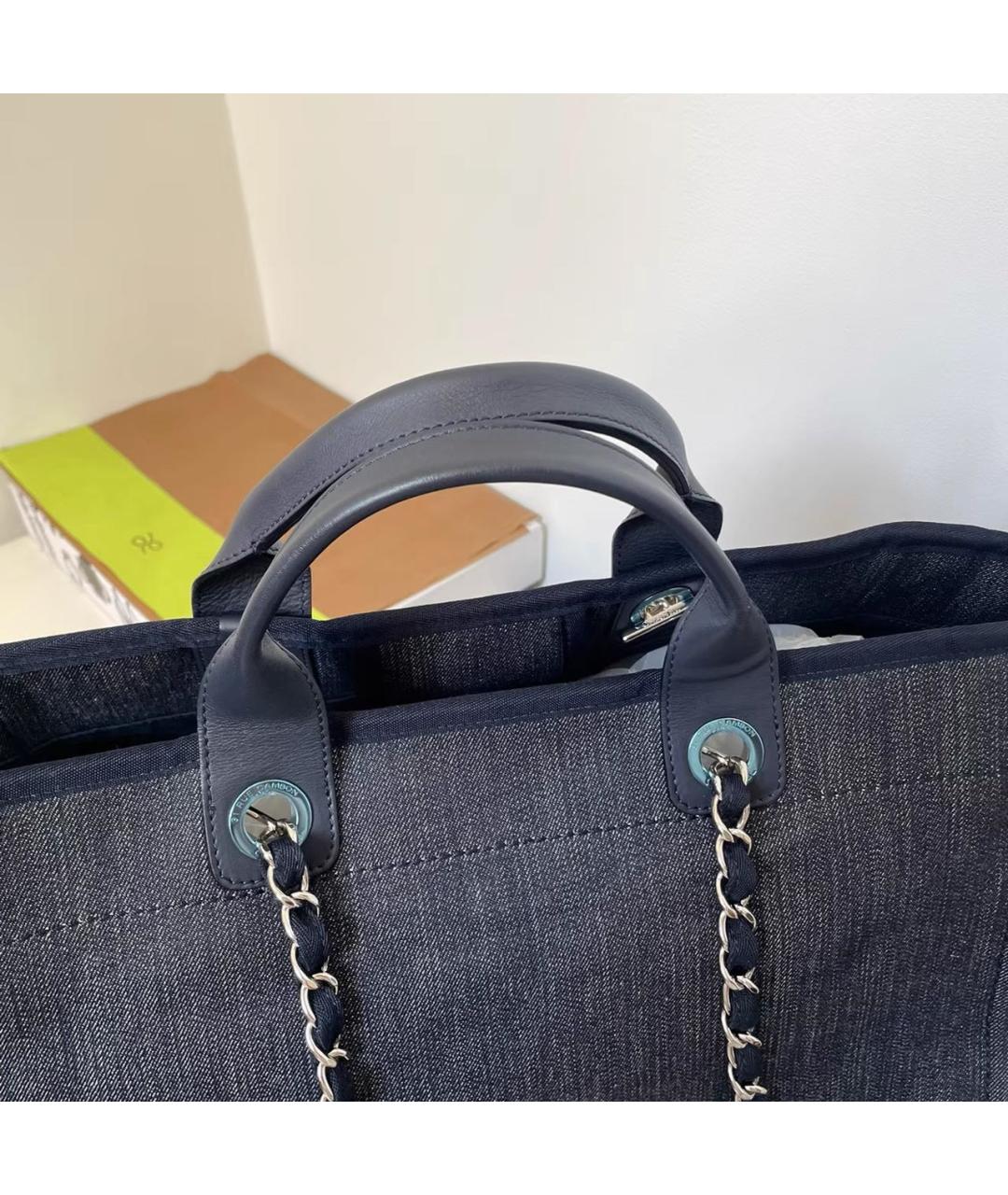 CHANEL Черная кожаная сумка тоут, фото 6