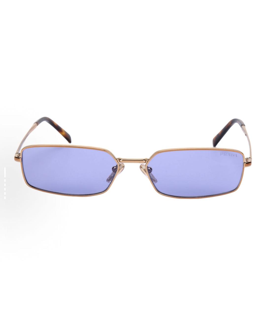 PRADA Золотые металлические солнцезащитные очки, фото 3