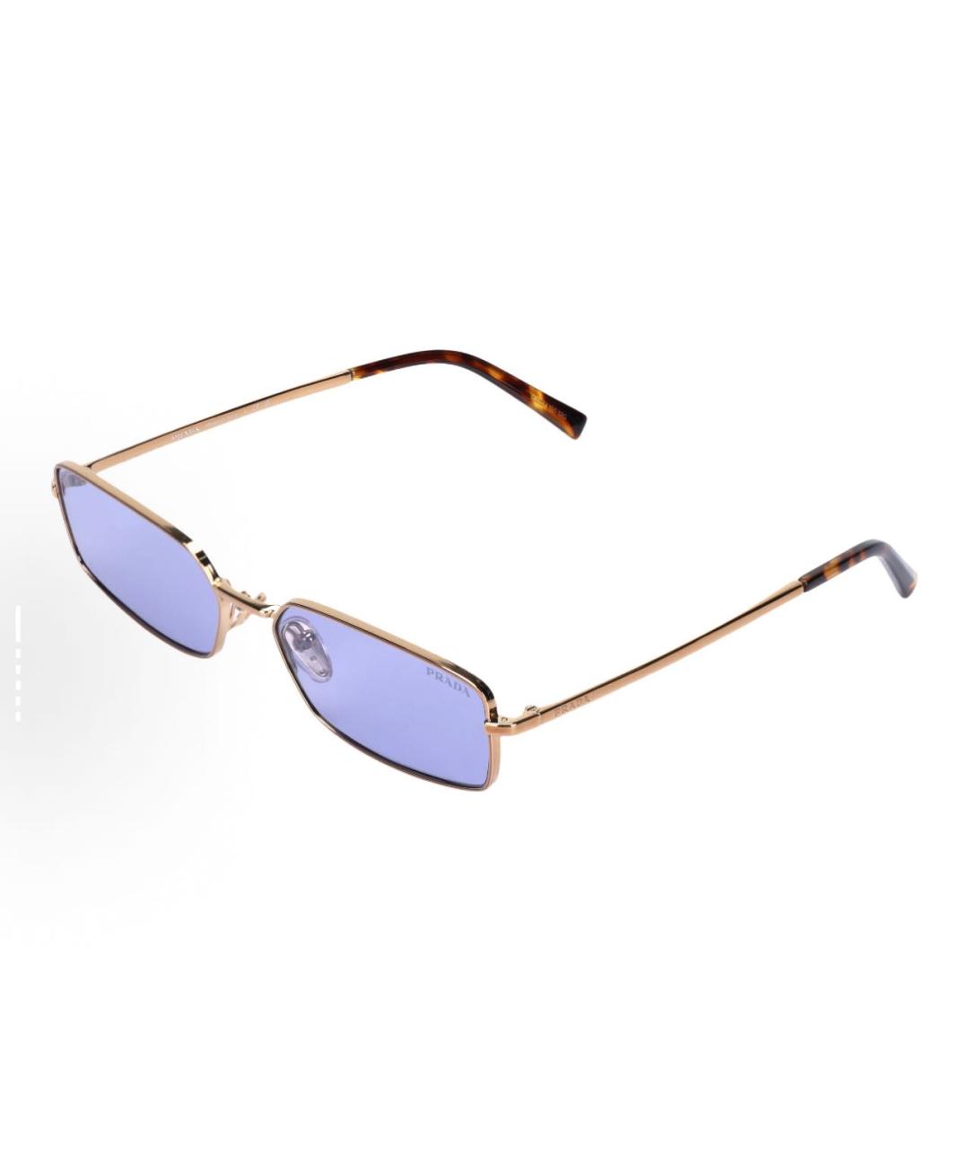 PRADA Золотые металлические солнцезащитные очки, фото 4