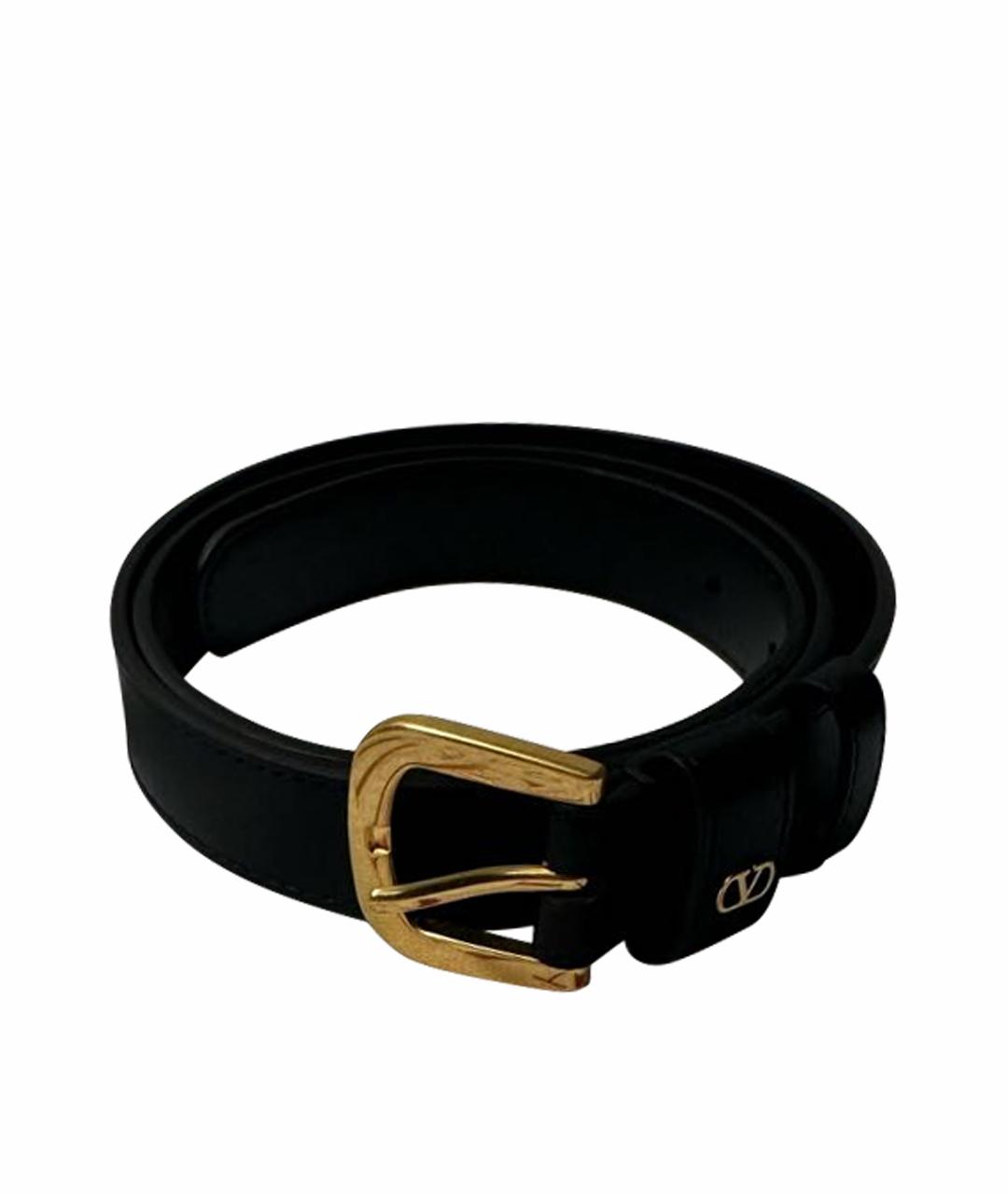 VALENTINO Черный кожаный ремень, фото 1