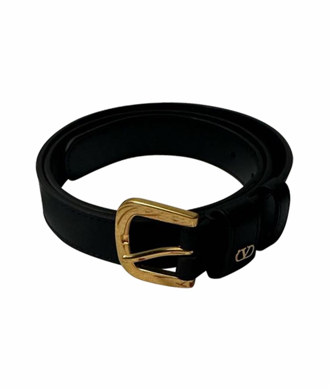 VALENTINO Черный кожаный ремень, фото 5