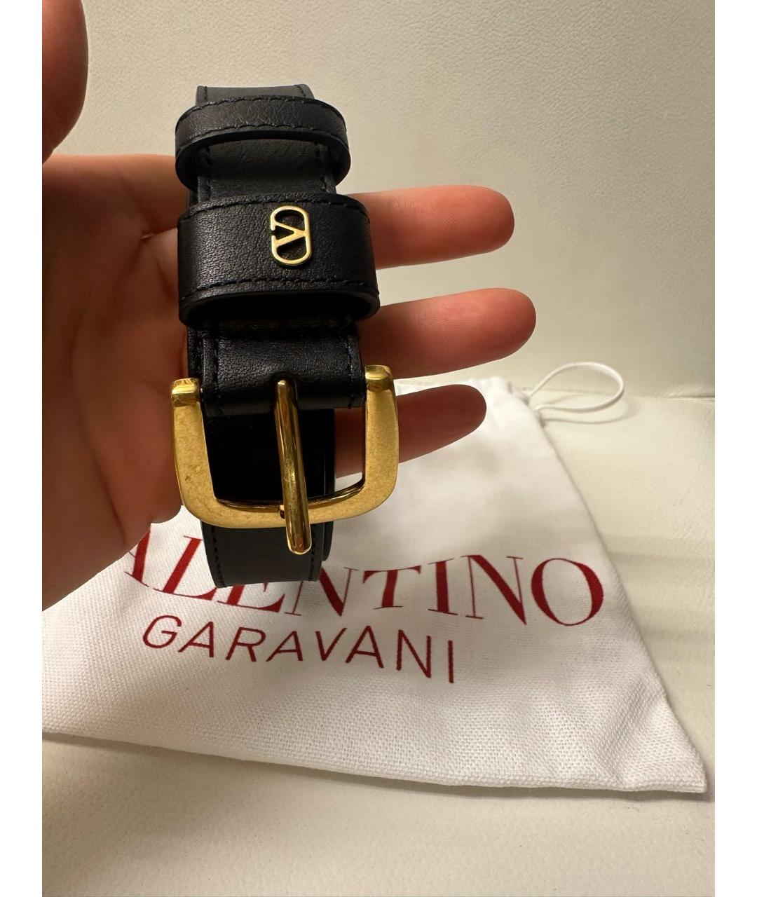 VALENTINO Черный кожаный ремень, фото 2