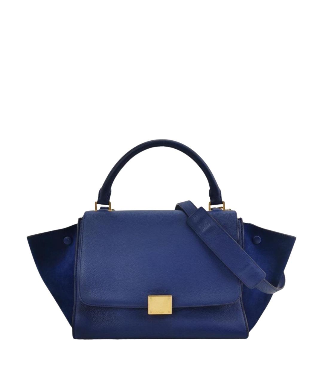 CELINE Синяя кожаная сумка с короткими ручками, фото 1