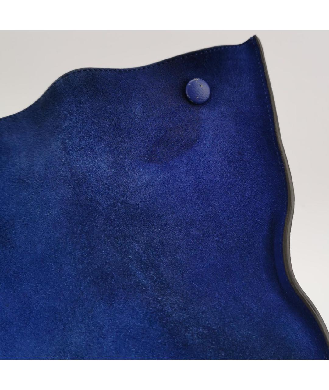 CELINE Синяя кожаная сумка с короткими ручками, фото 8