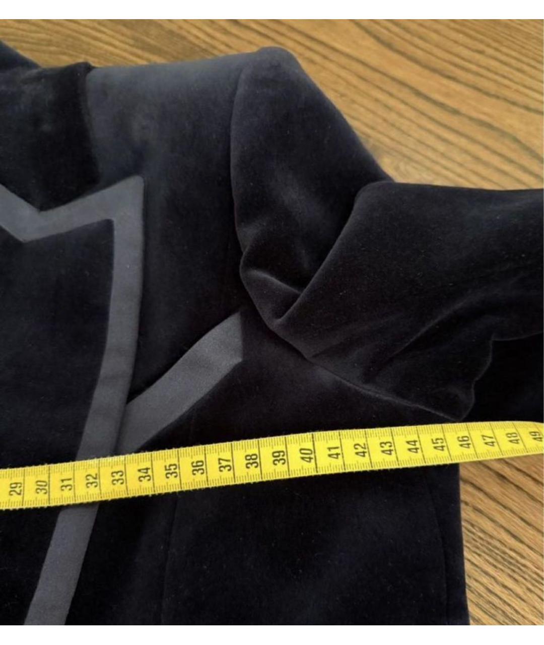 BALMAIN Темно-синий бархатный жакет/пиджак, фото 5