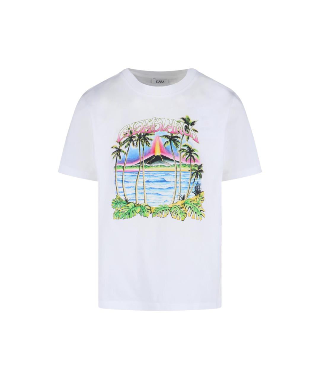 CASABLANCA Белая хлопковая футболка, фото 1