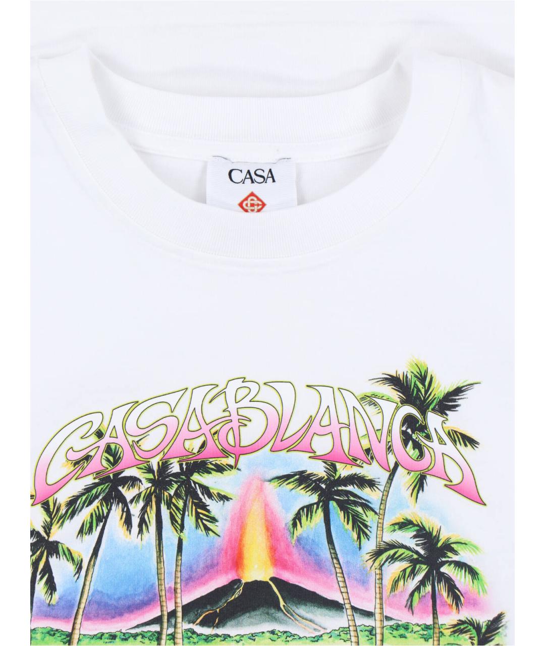 CASABLANCA Белая хлопковая футболка, фото 3