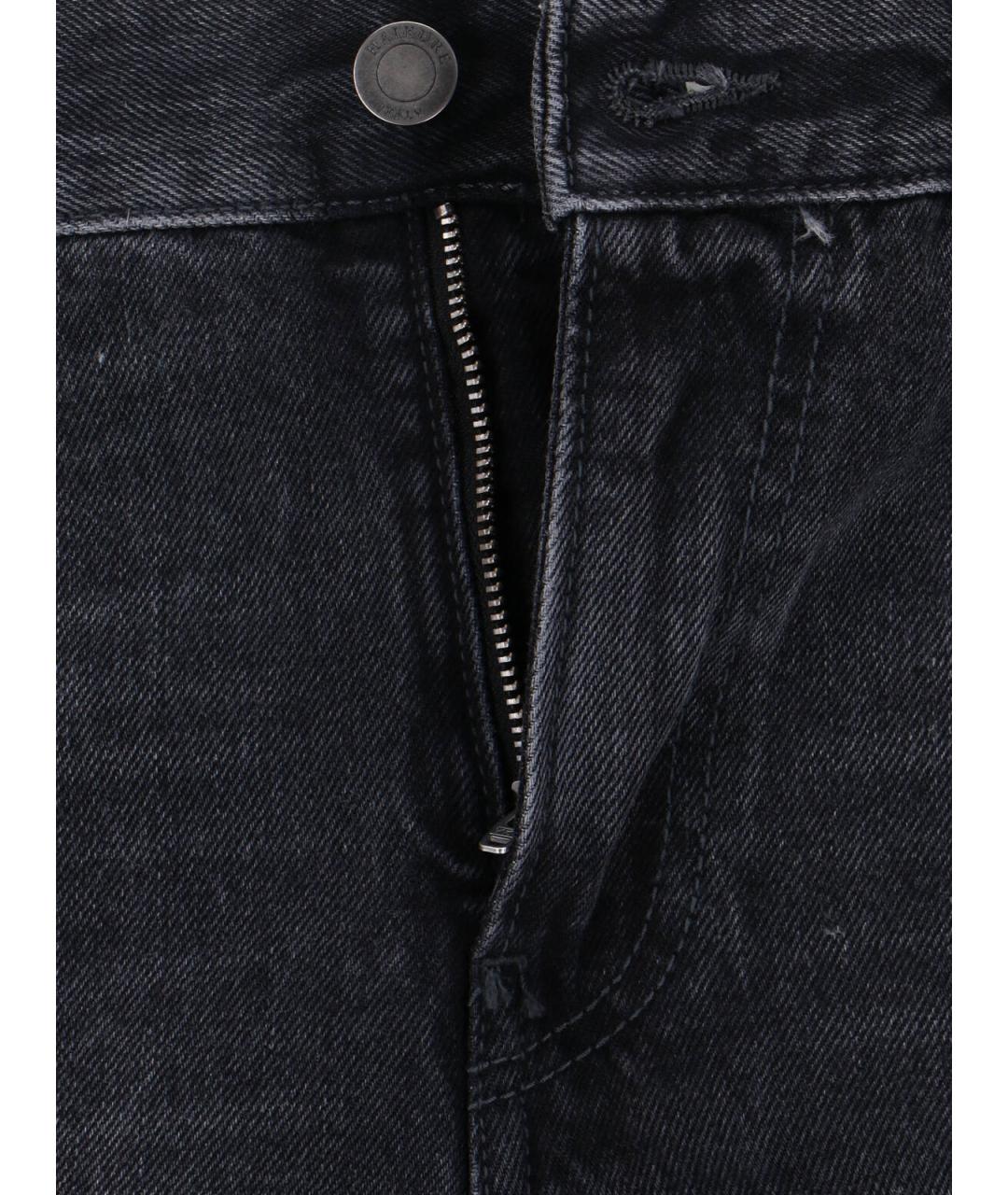HAIKURE Черные хлопковые прямые джинсы, фото 5