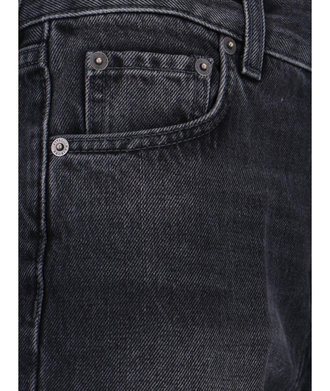 HAIKURE Черные хлопковые прямые джинсы, фото 4