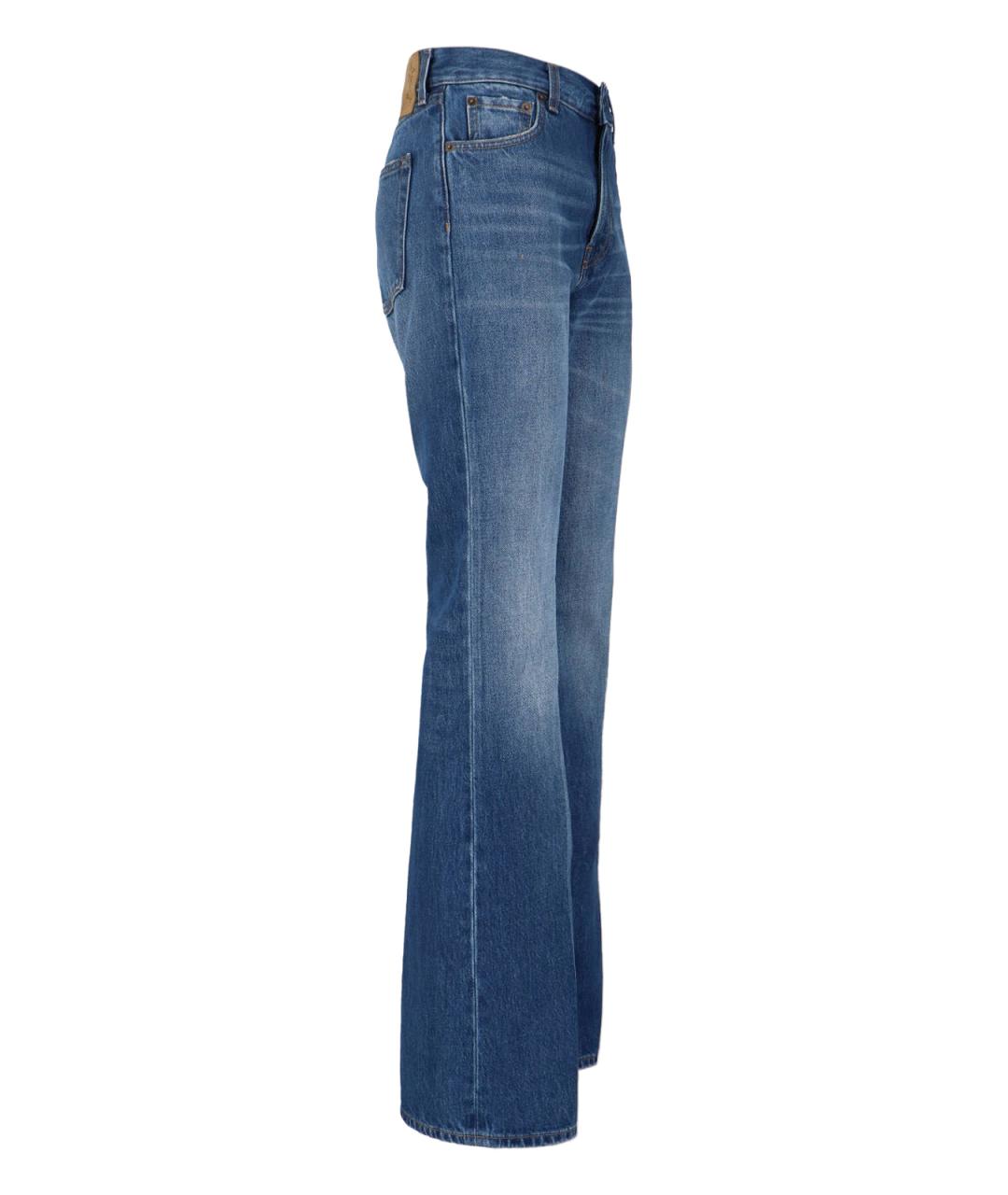HAIKURE Синие хлопковые джинсы клеш, фото 3
