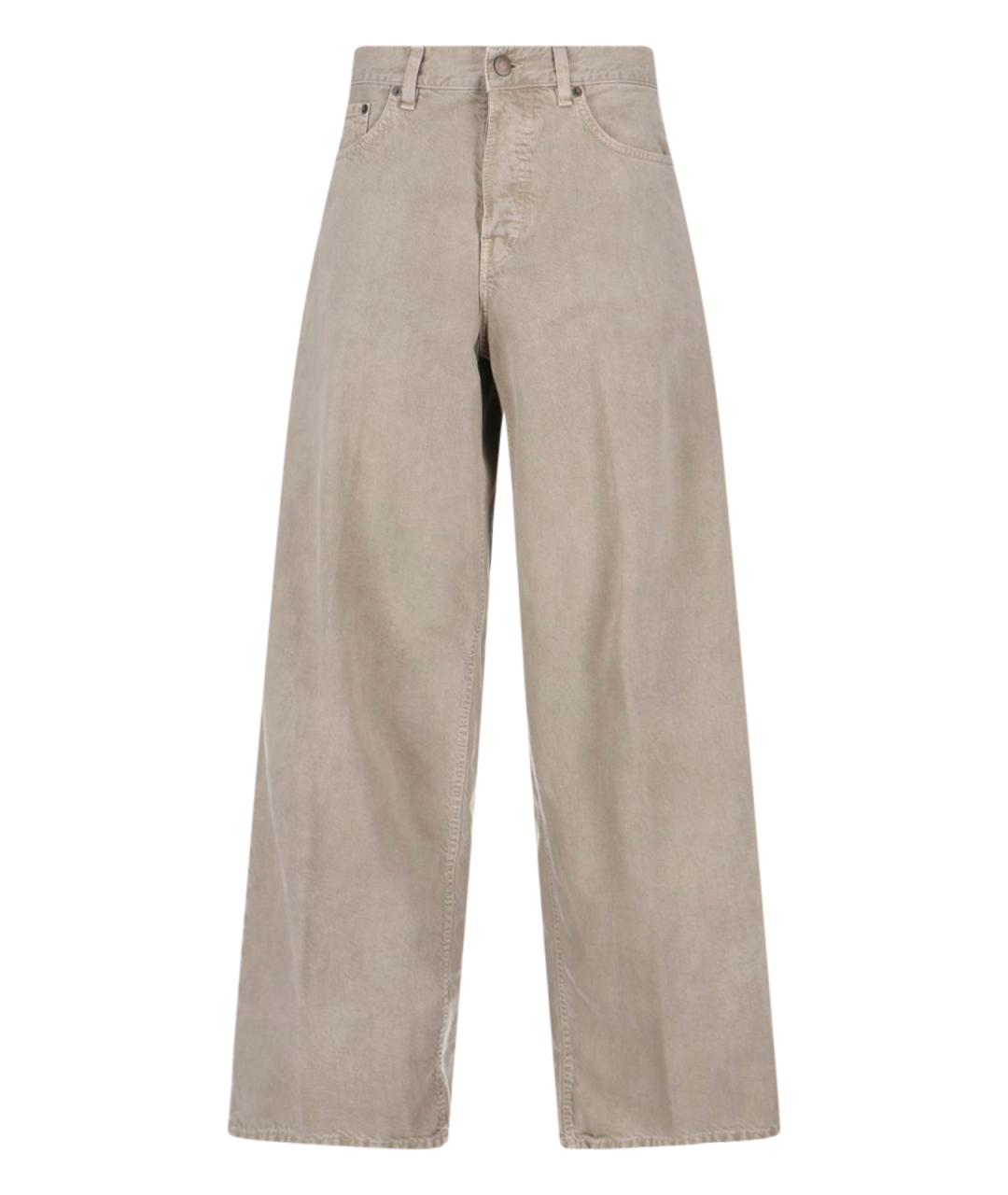 HAIKURE Бежевые хлопковые прямые джинсы, фото 1