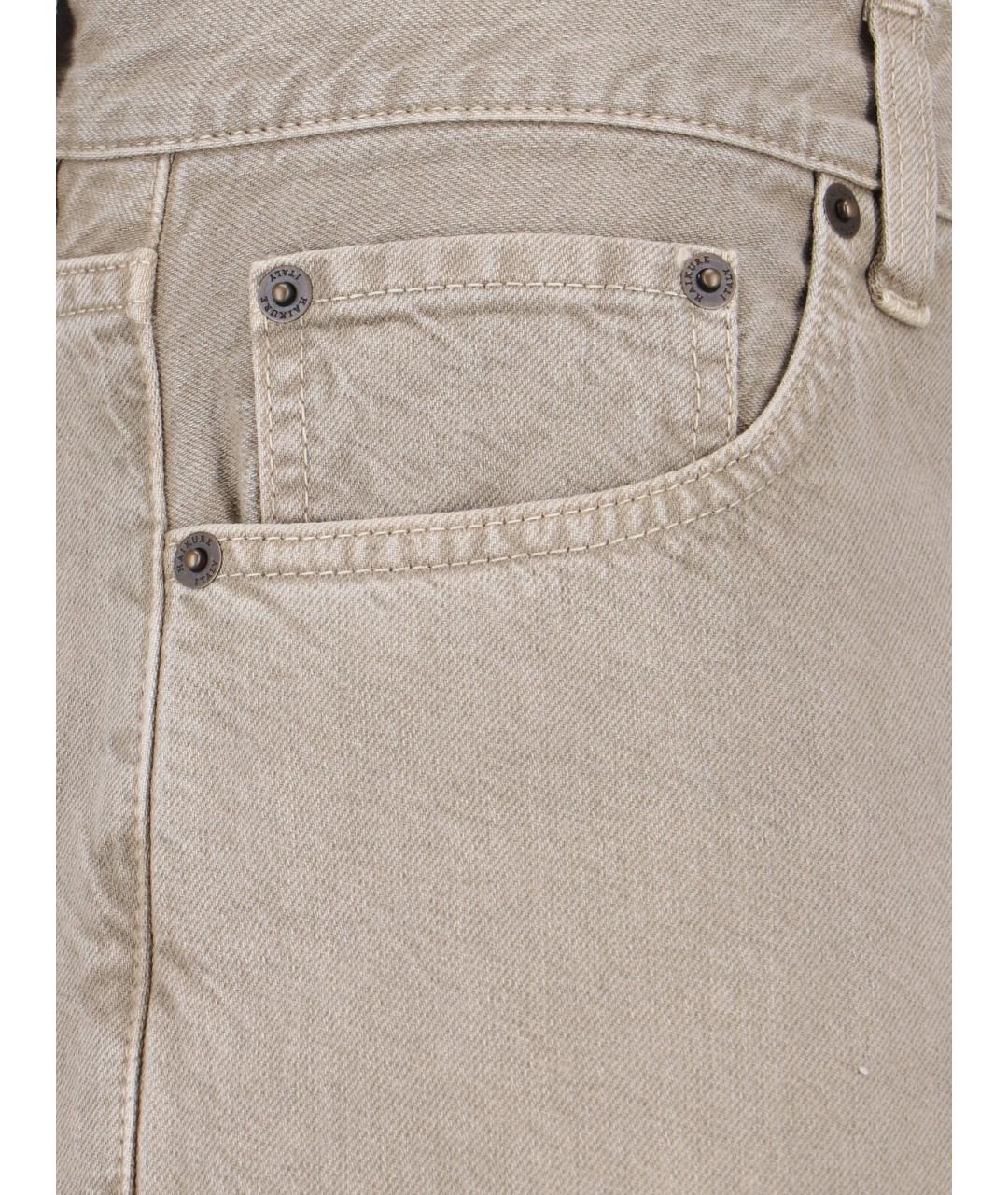 HAIKURE Бежевые хлопковые прямые джинсы, фото 4