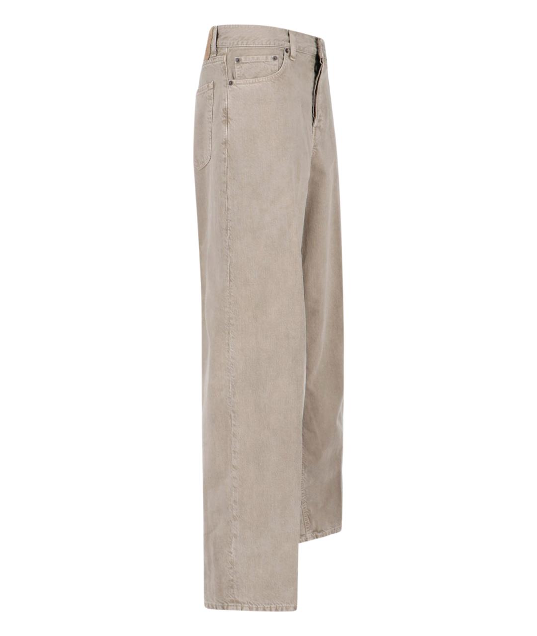 HAIKURE Бежевые хлопковые прямые джинсы, фото 3