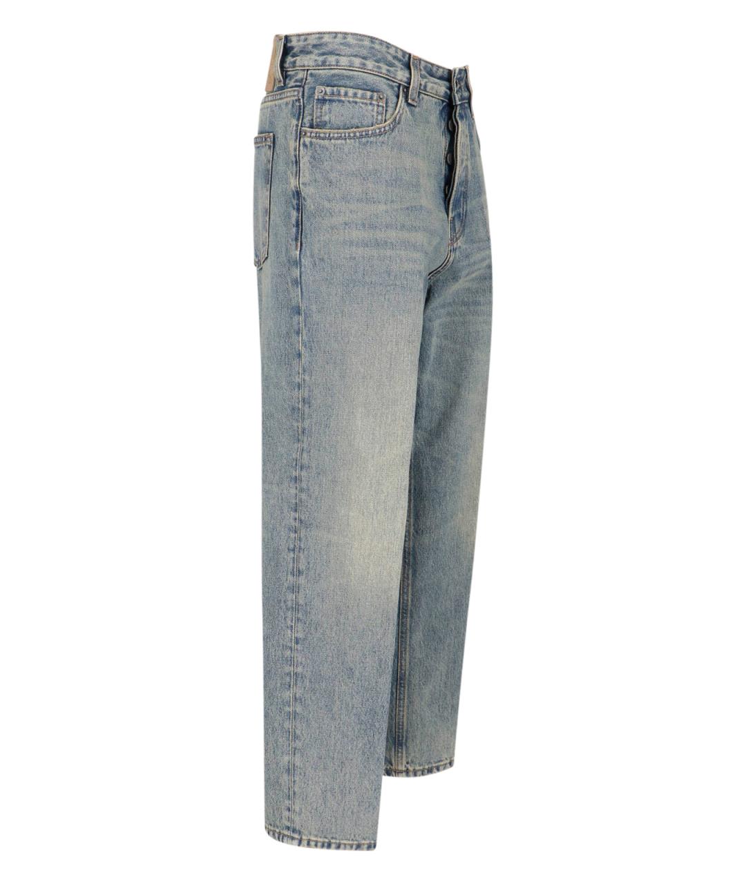 HAIKURE Синие хлопковые прямые джинсы, фото 3