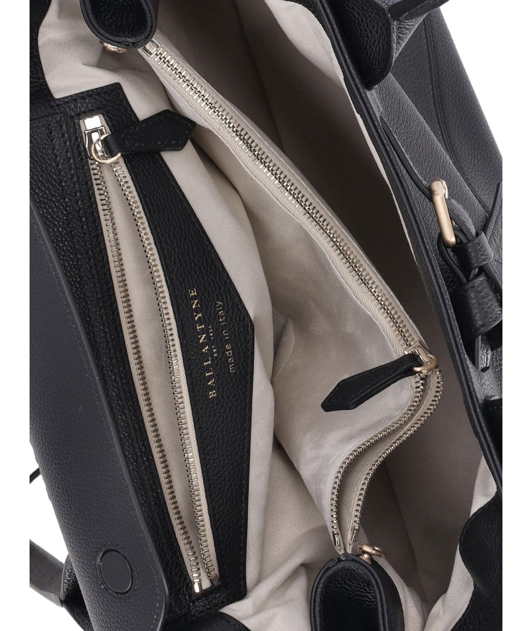 BALLANTYNE Черная кожаная сумка тоут, фото 4