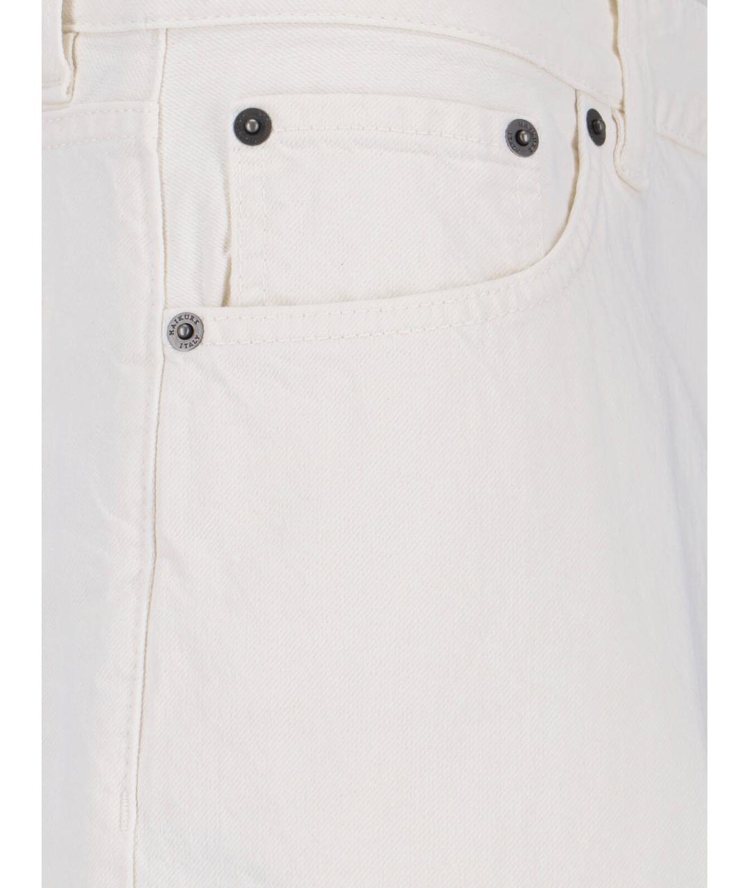 HAIKURE Белые хлопковые прямые джинсы, фото 4