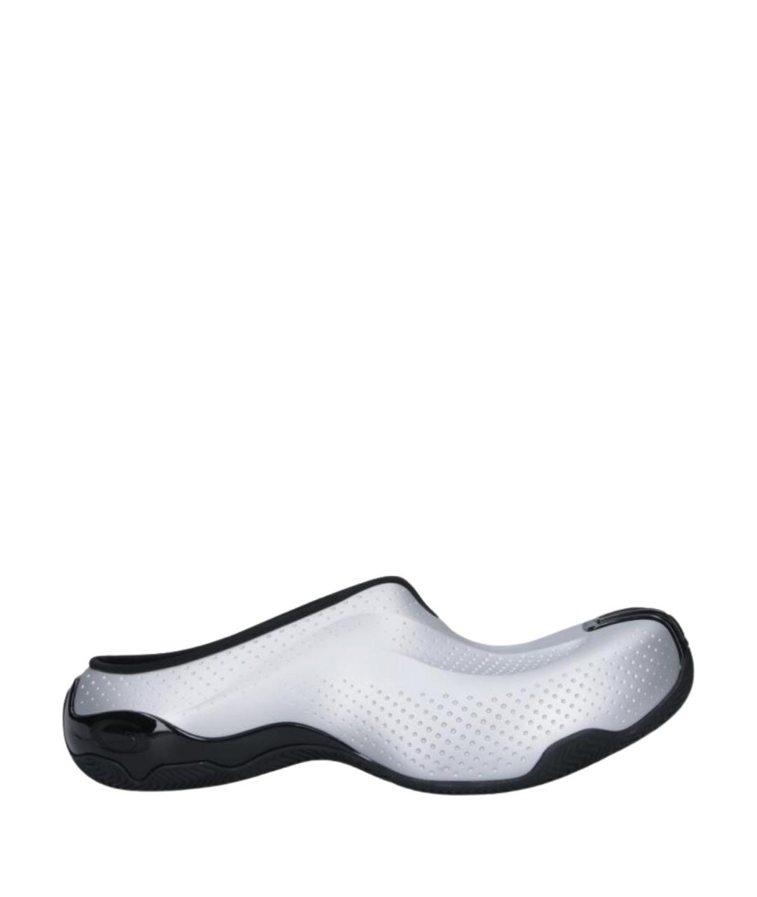 BALENCIAGA Серебряные синтетические шлепанцы, фото 1