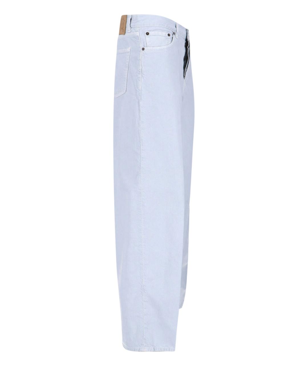 HAIKURE Голубые хлопковые прямые джинсы, фото 3