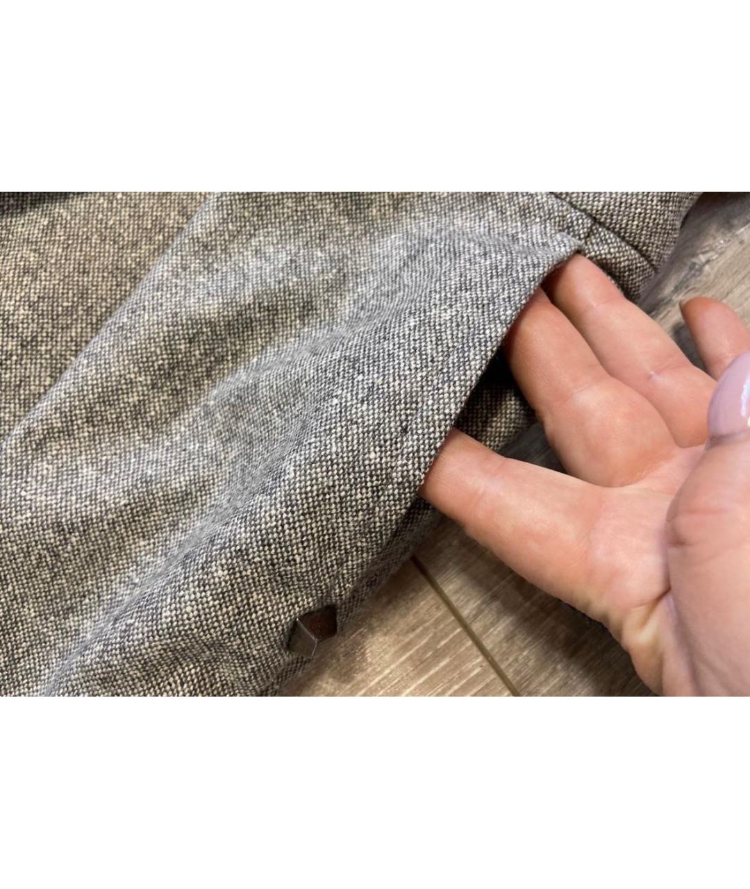 ERMANNO SCERVINO Серое шерстяное повседневное платье, фото 8