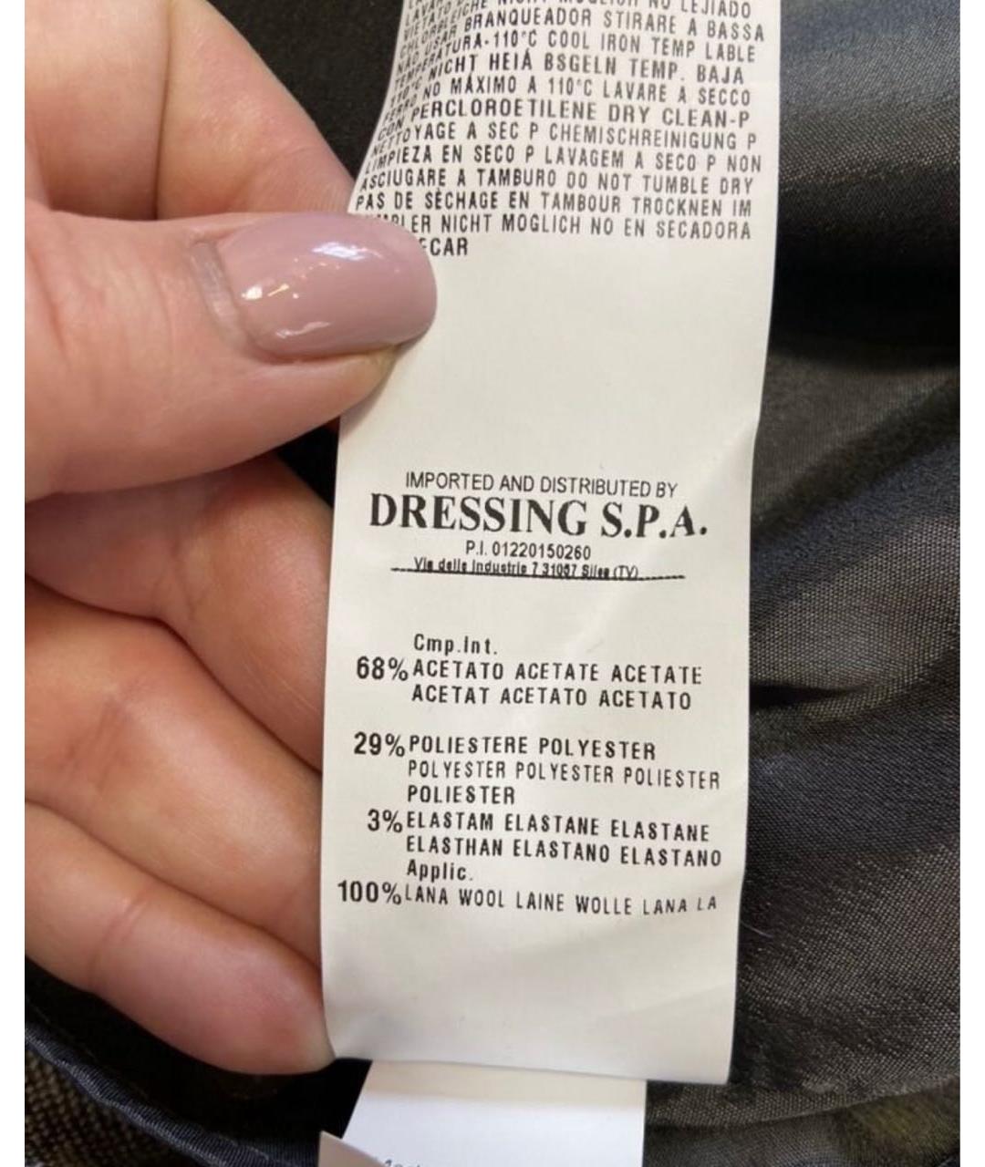 ERMANNO SCERVINO Серое шерстяное повседневное платье, фото 6