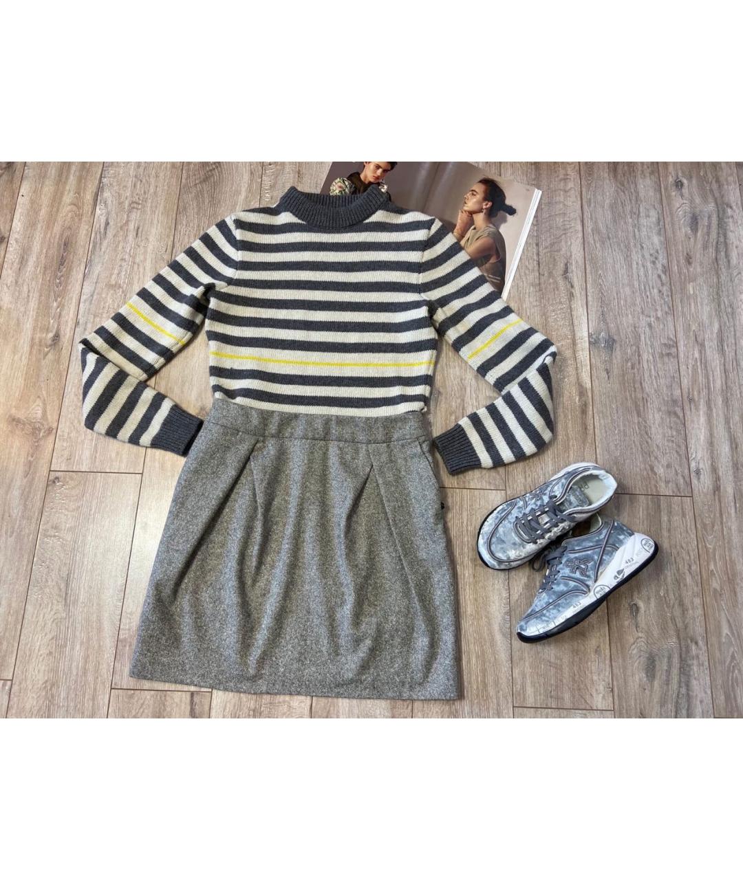 ERMANNO SCERVINO Серое шерстяное повседневное платье, фото 4