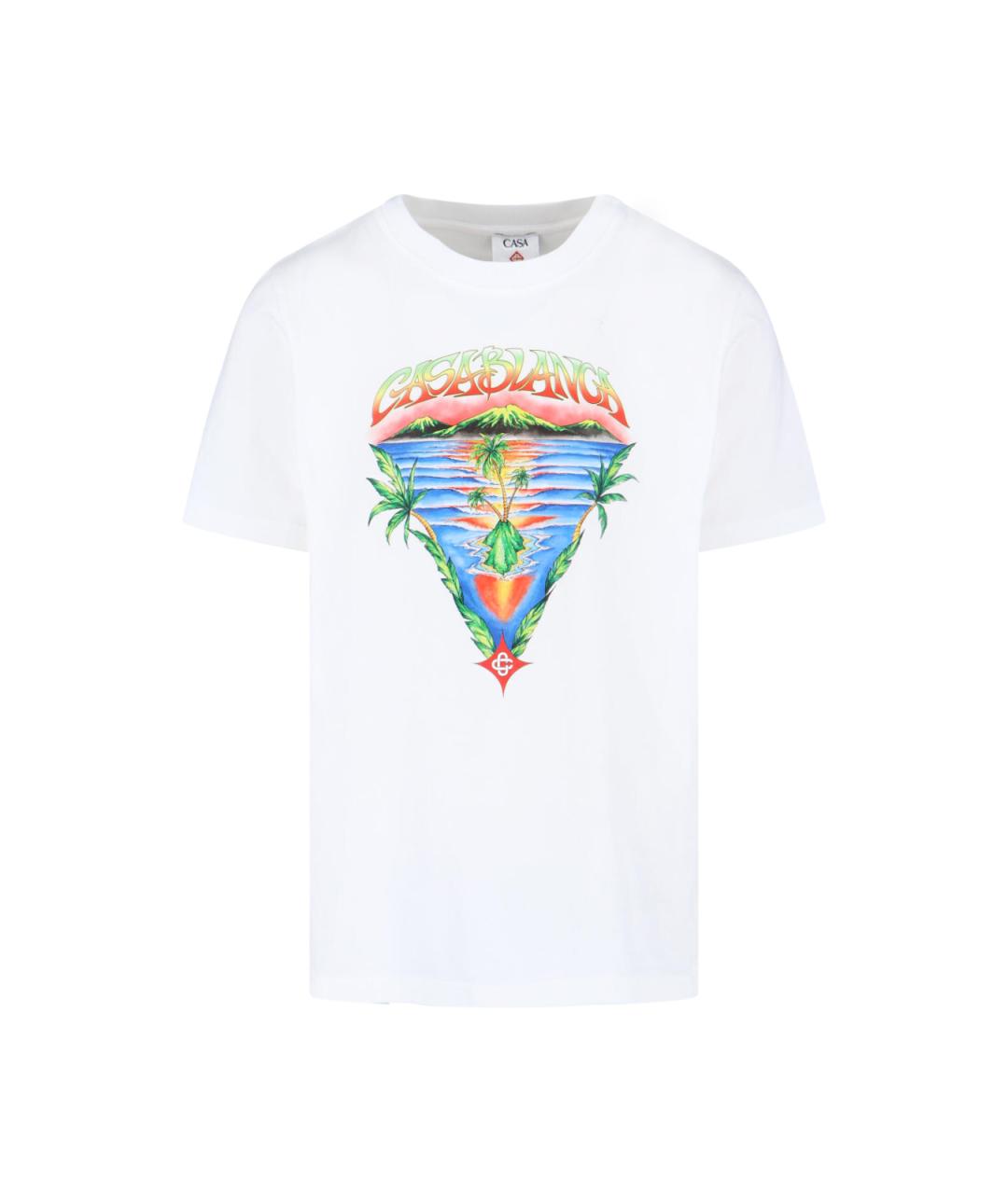 CASABLANCA Белая хлопковая футболка, фото 1