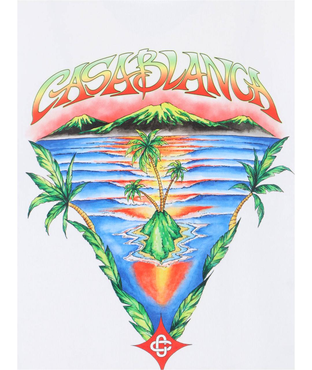 CASABLANCA Белая хлопковая футболка, фото 3