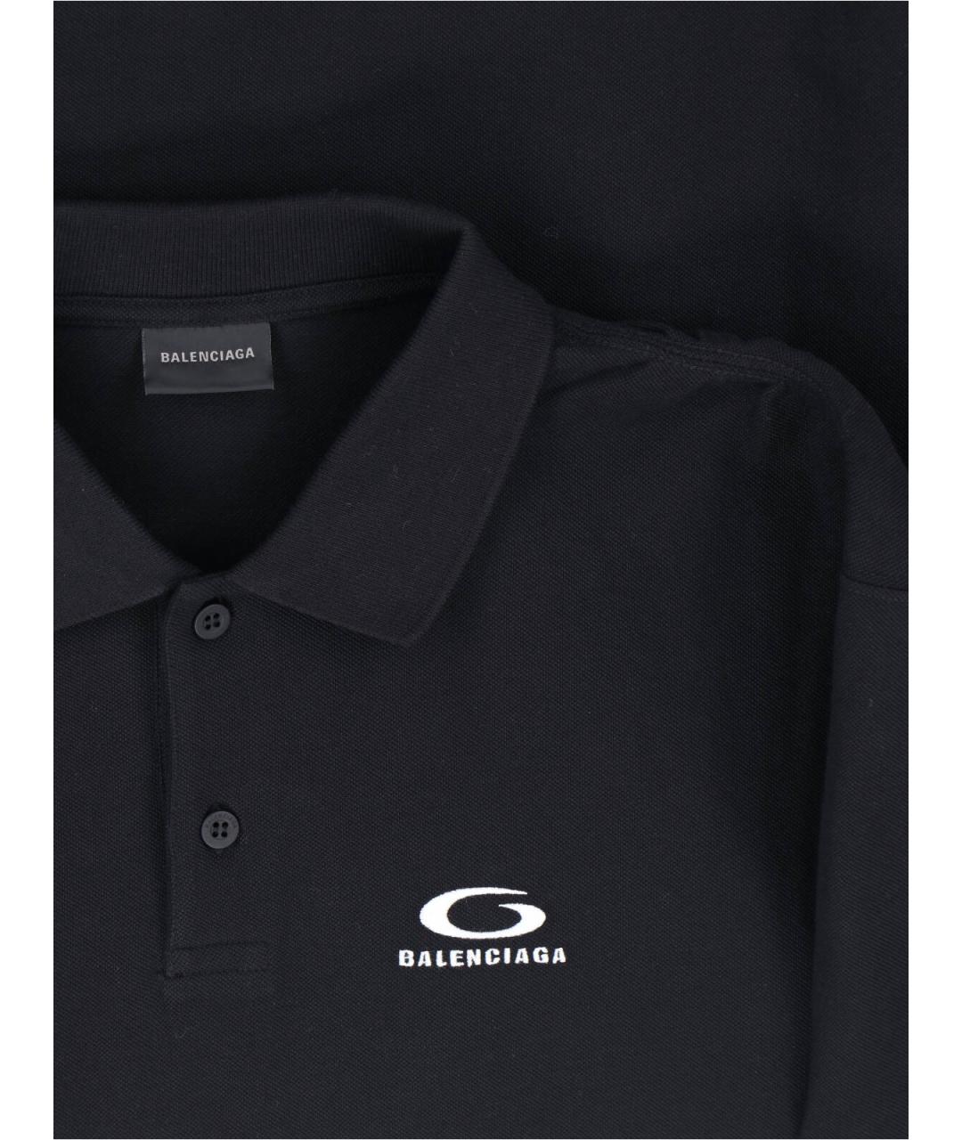 BALENCIAGA Черная хлопковая футболка, фото 3