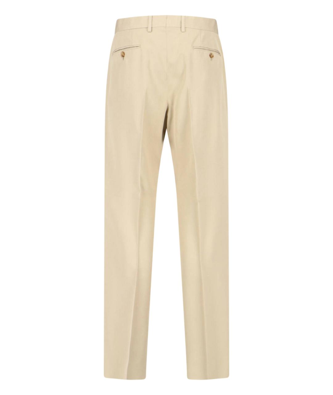 LARDINI Бежевые вискозные повседневные брюки, фото 2