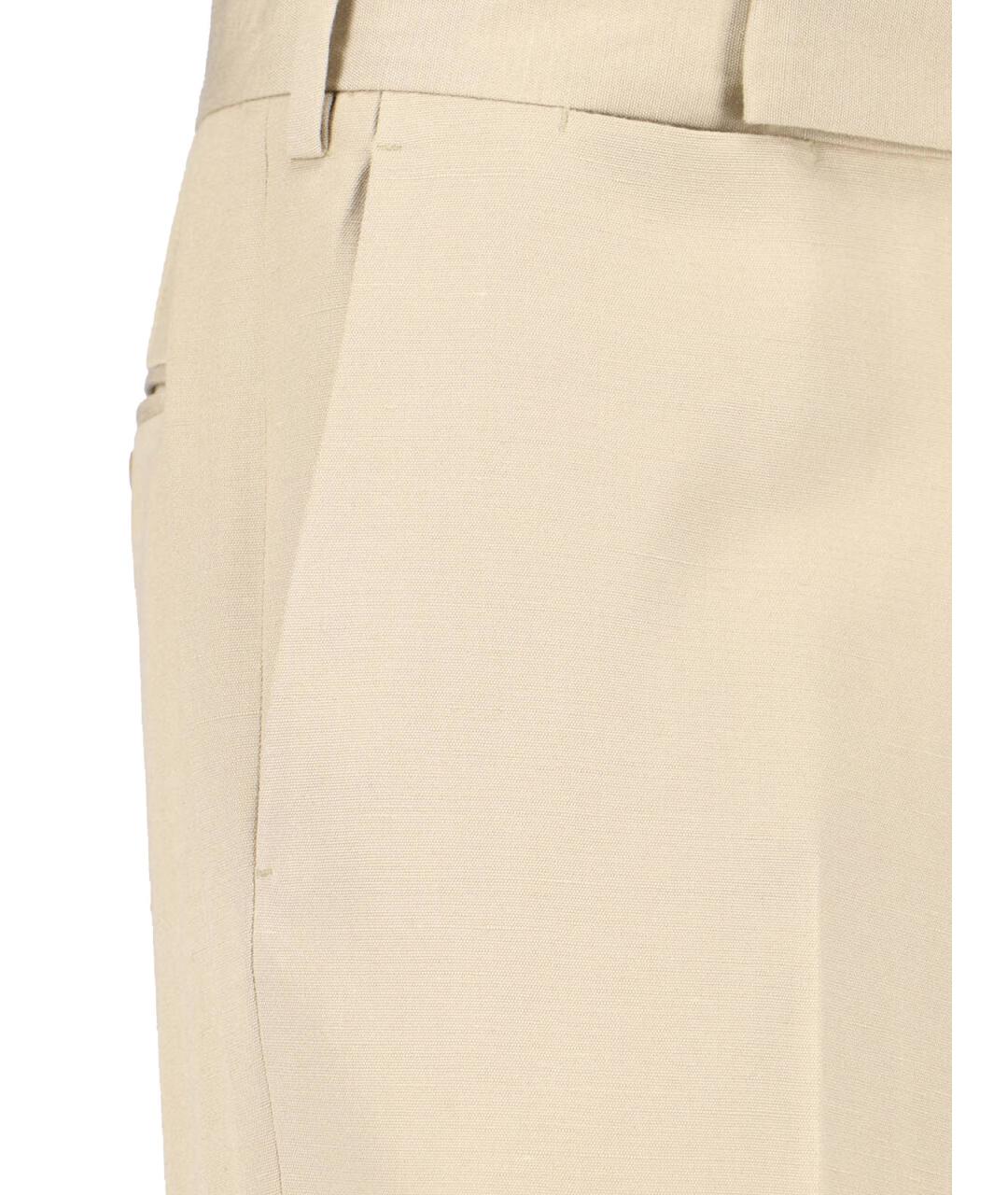 LARDINI Бежевые вискозные повседневные брюки, фото 4