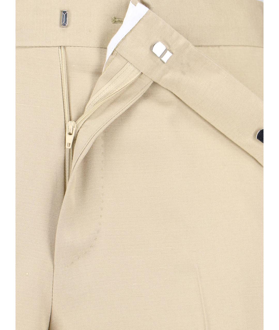 LARDINI Бежевые вискозные повседневные брюки, фото 5