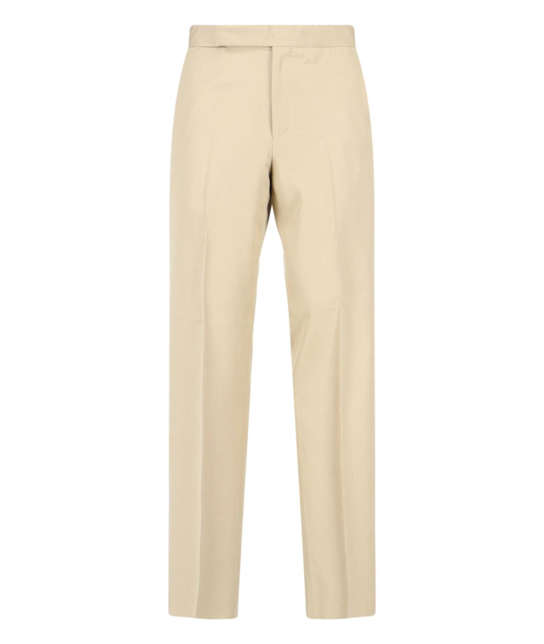 LARDINI Бежевые вискозные повседневные брюки, фото 1