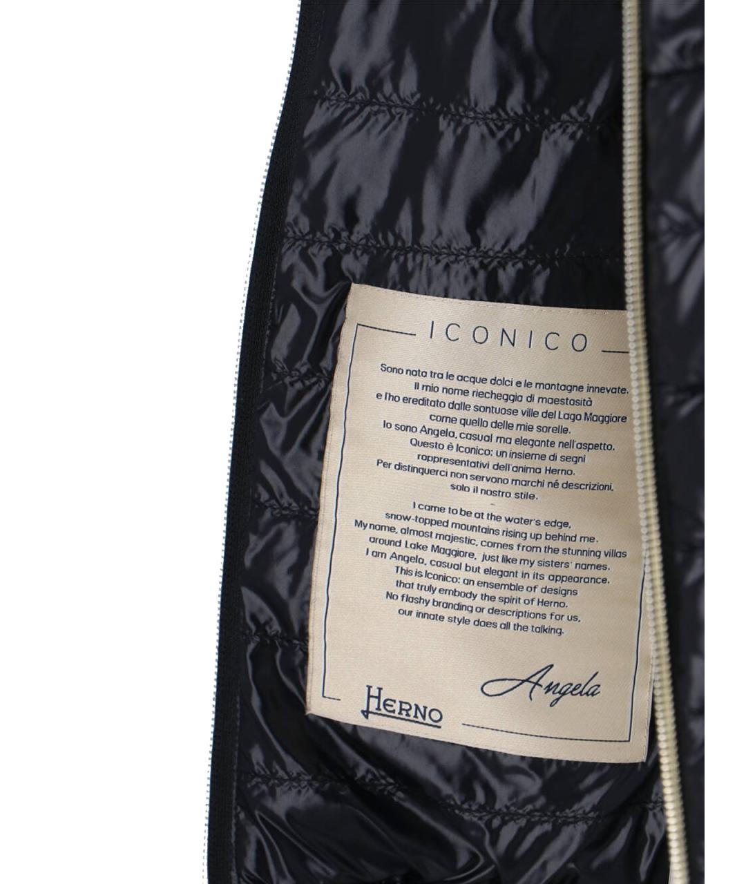 HERNO Черный полиамидовый пуховик, фото 4