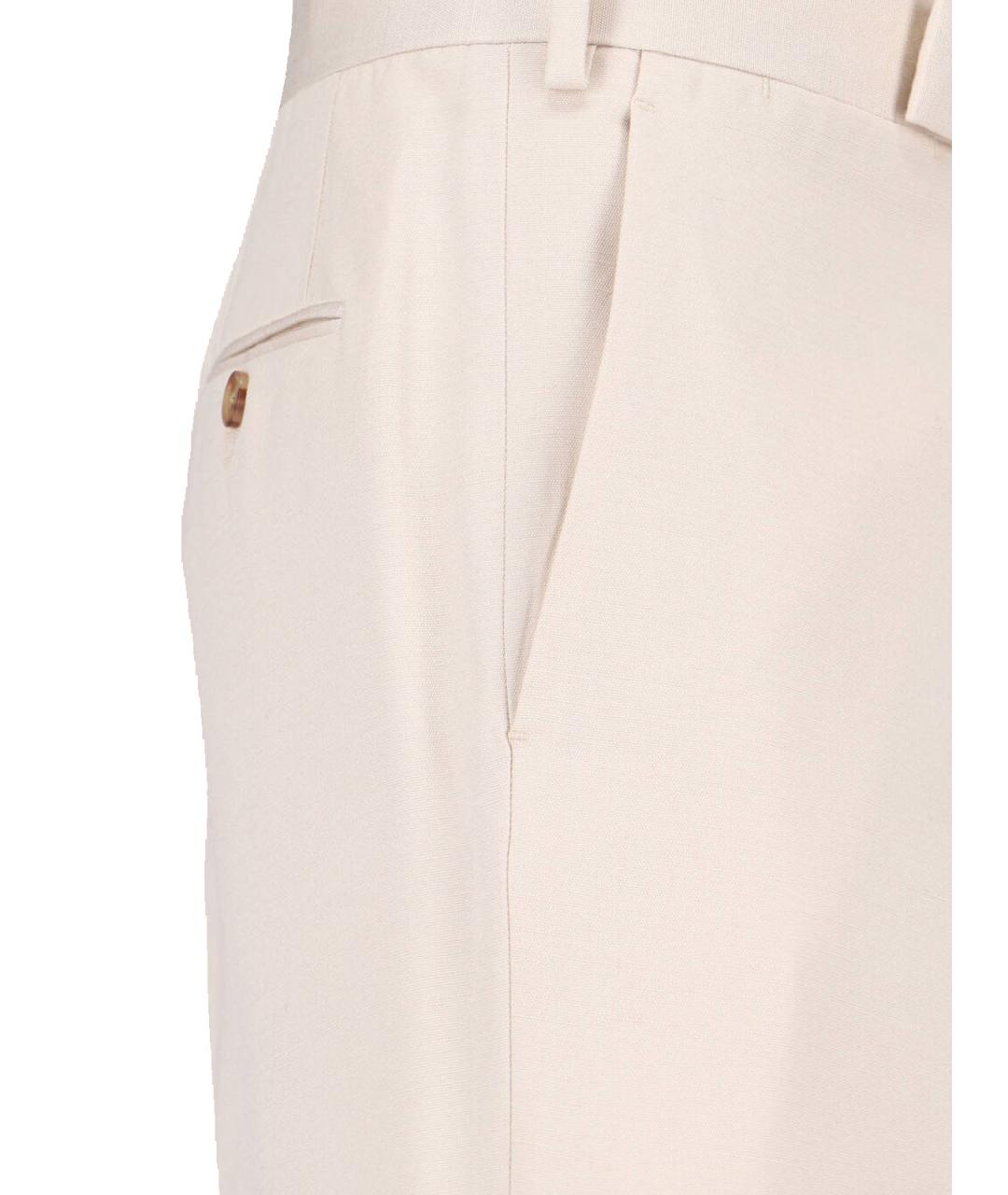 LARDINI Белые вискозные повседневные брюки, фото 4