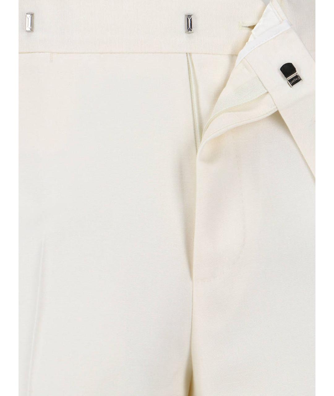 LARDINI Белые вискозные повседневные брюки, фото 4