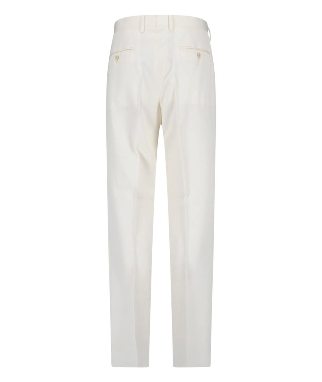 LARDINI Белые вискозные повседневные брюки, фото 2