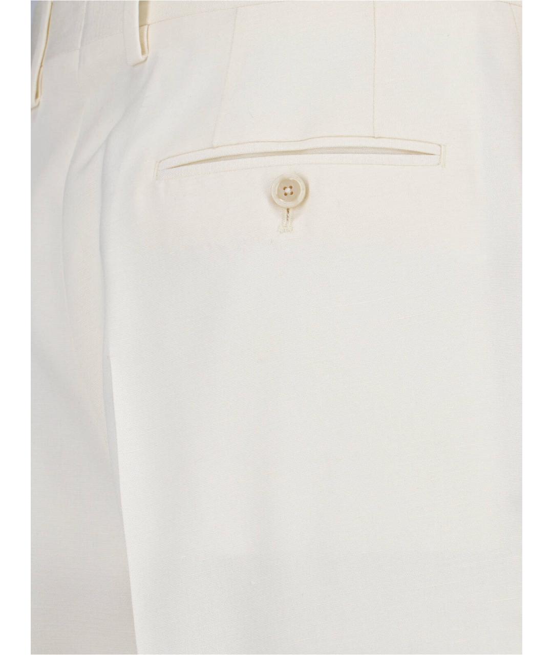 LARDINI Белые вискозные повседневные брюки, фото 3