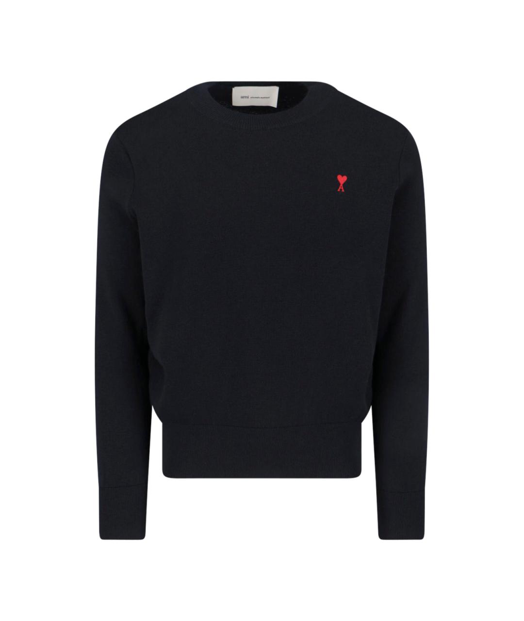 Ami Paris Черный шерстяной джемпер / свитер, фото 1