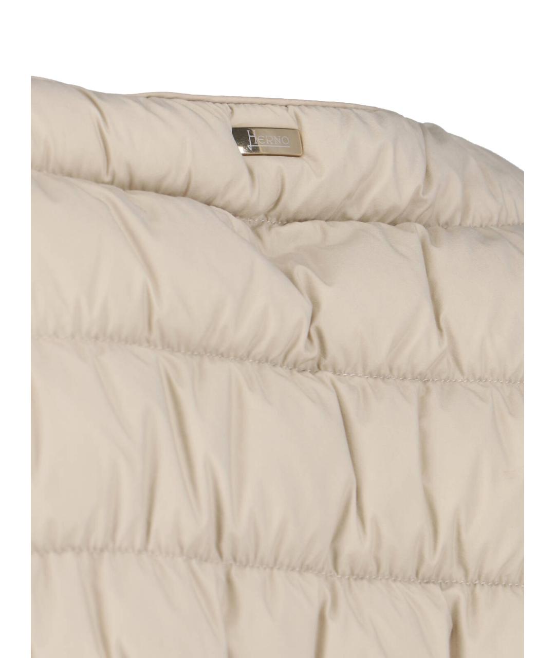 HERNO Бежевый полиамидовый пуховик, фото 3
