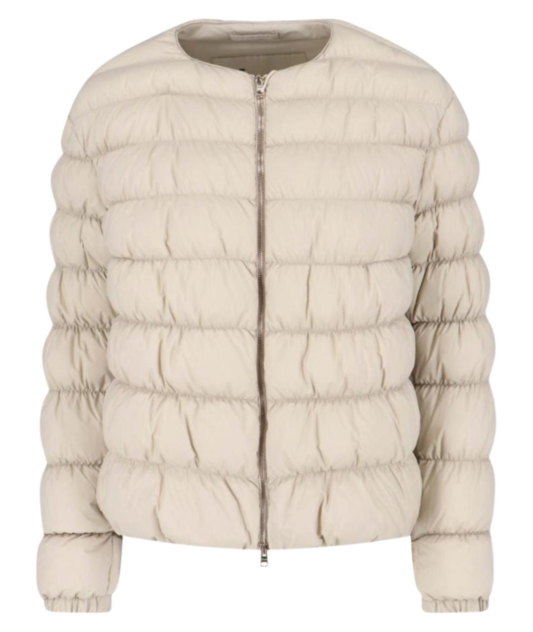 HERNO Бежевый полиамидовый пуховик, фото 1