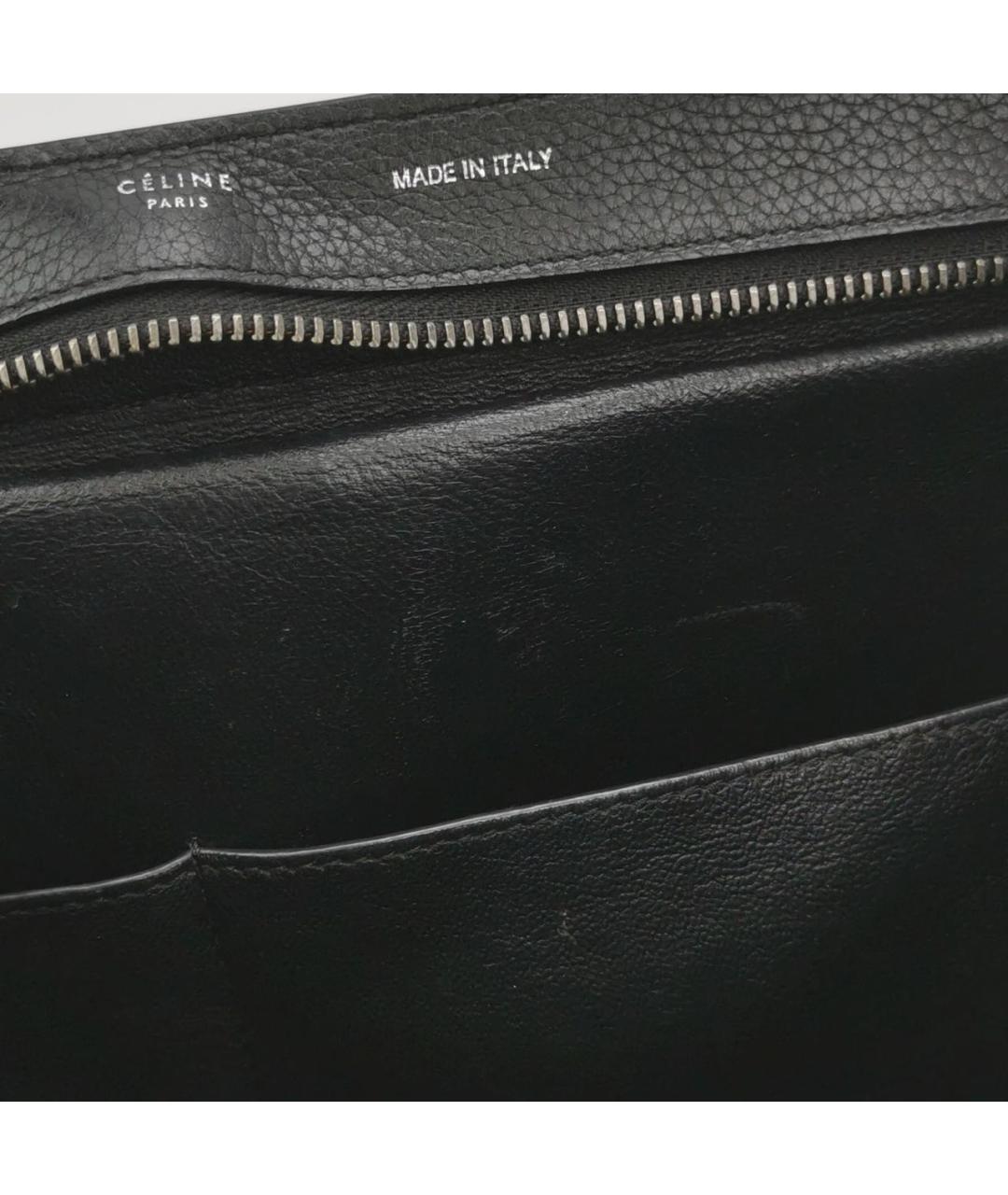 CELINE Черная кожаная сумка тоут, фото 8
