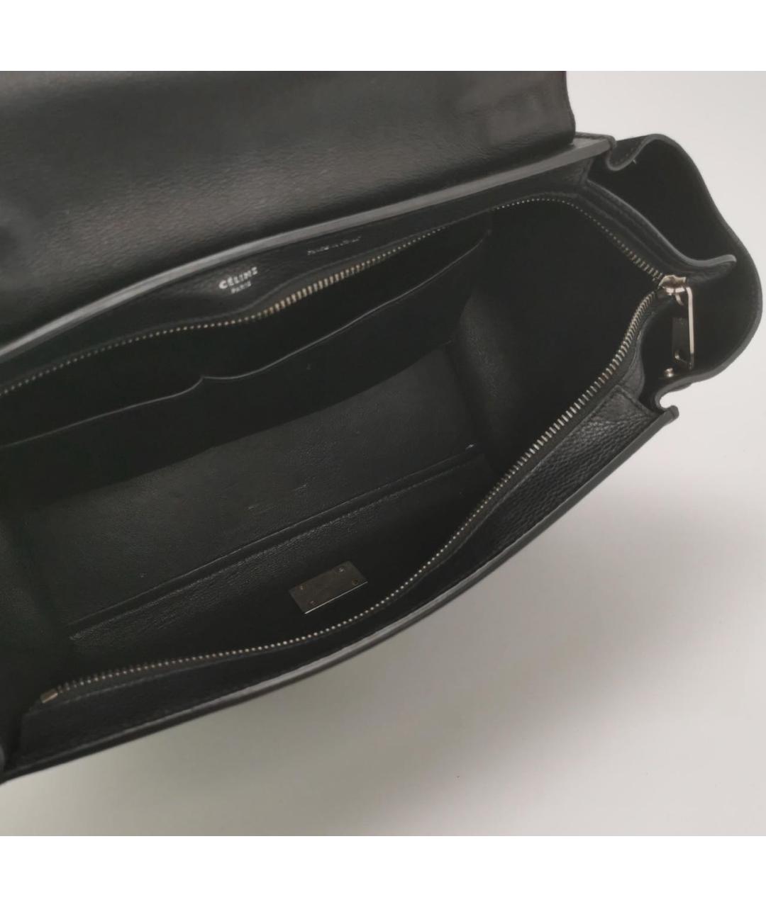 CELINE Черная кожаная сумка тоут, фото 5