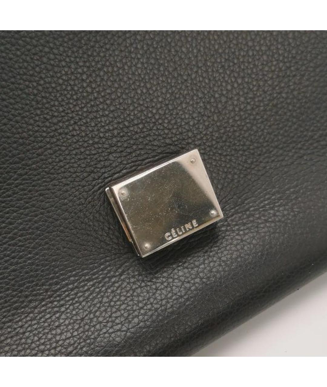 CELINE Черная кожаная сумка тоут, фото 6