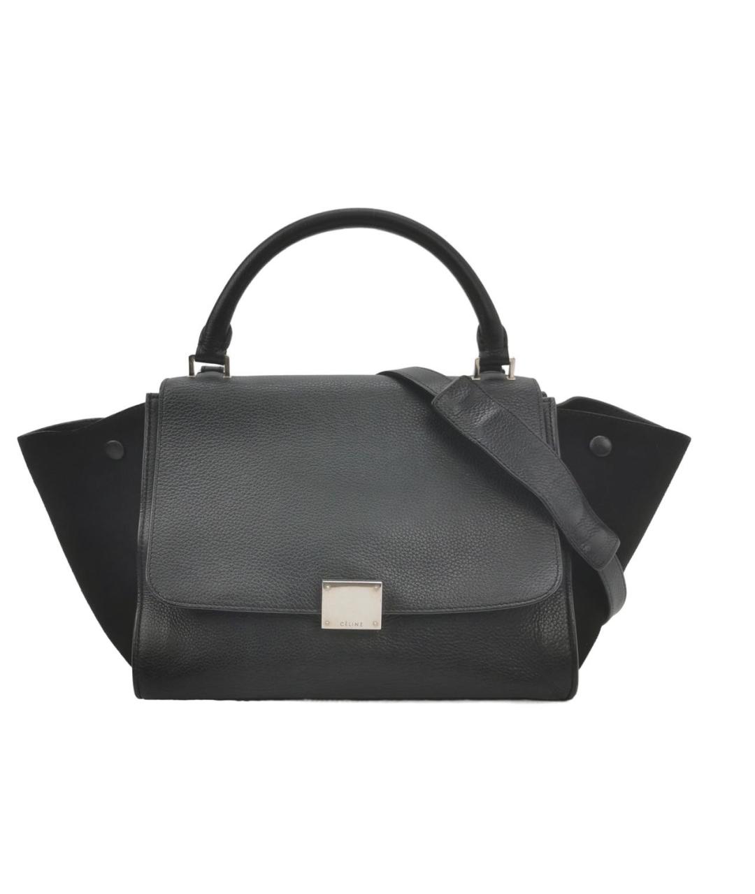 CELINE Черная кожаная сумка тоут, фото 9
