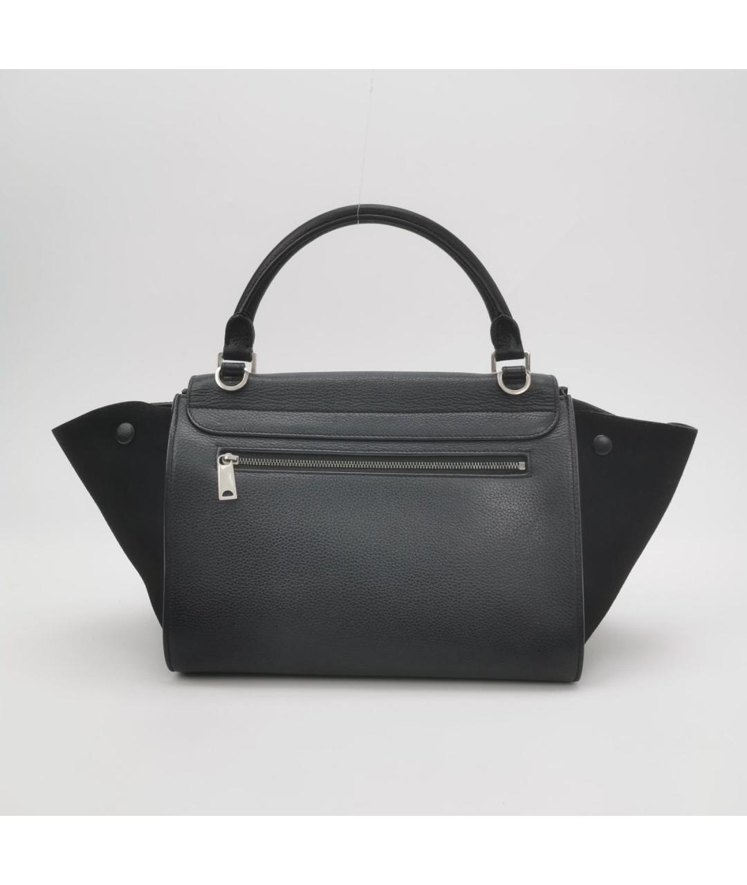 CELINE Черная кожаная сумка тоут, фото 3