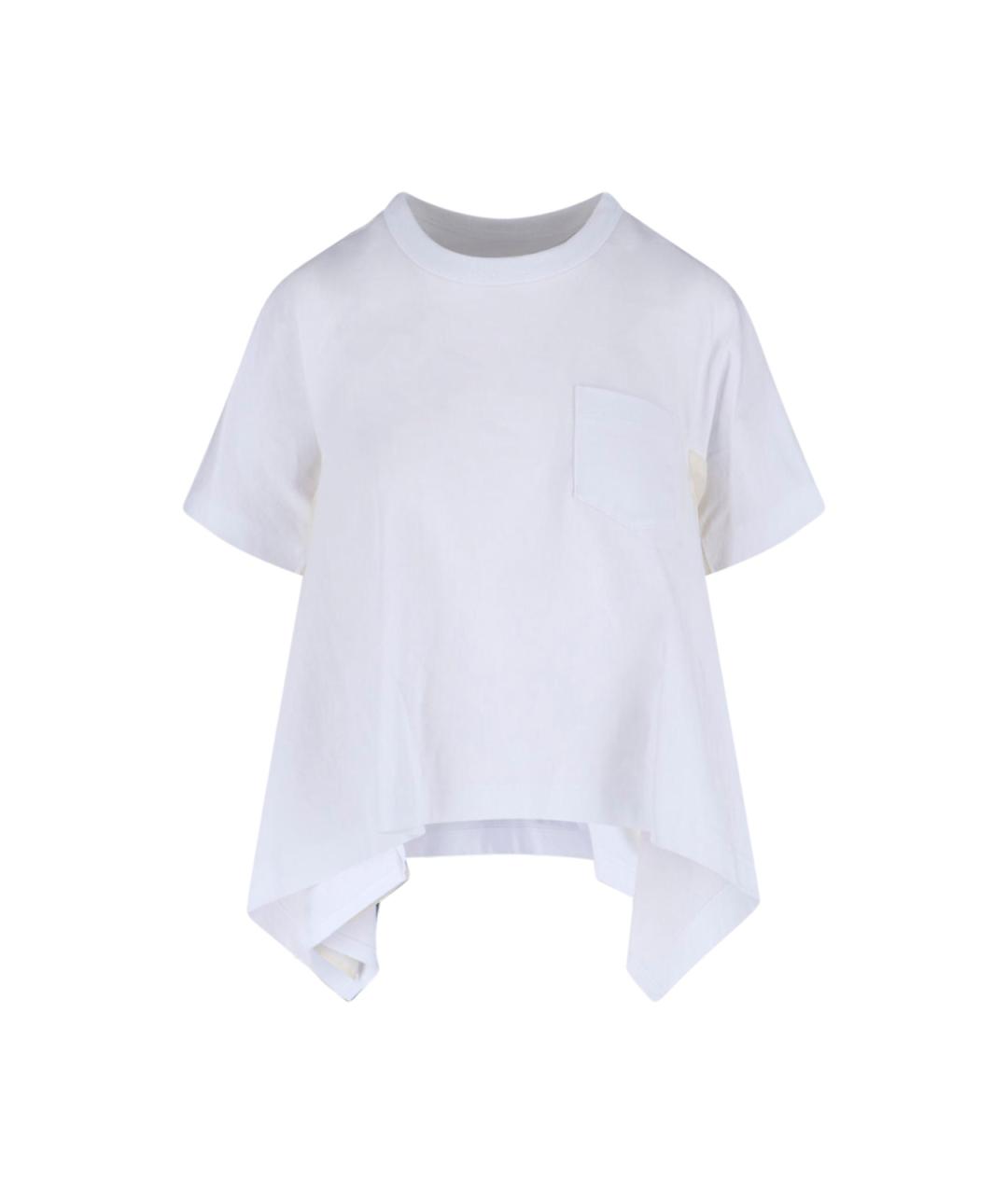 SACAI Белая хлопковая футболка, фото 1